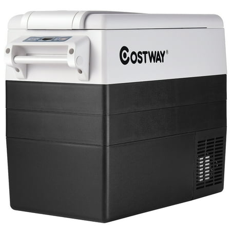 Costway - 55 Quarts Portable Refrigerator Electric Car Cooler Compressor Freezer for RVs Camping - Black