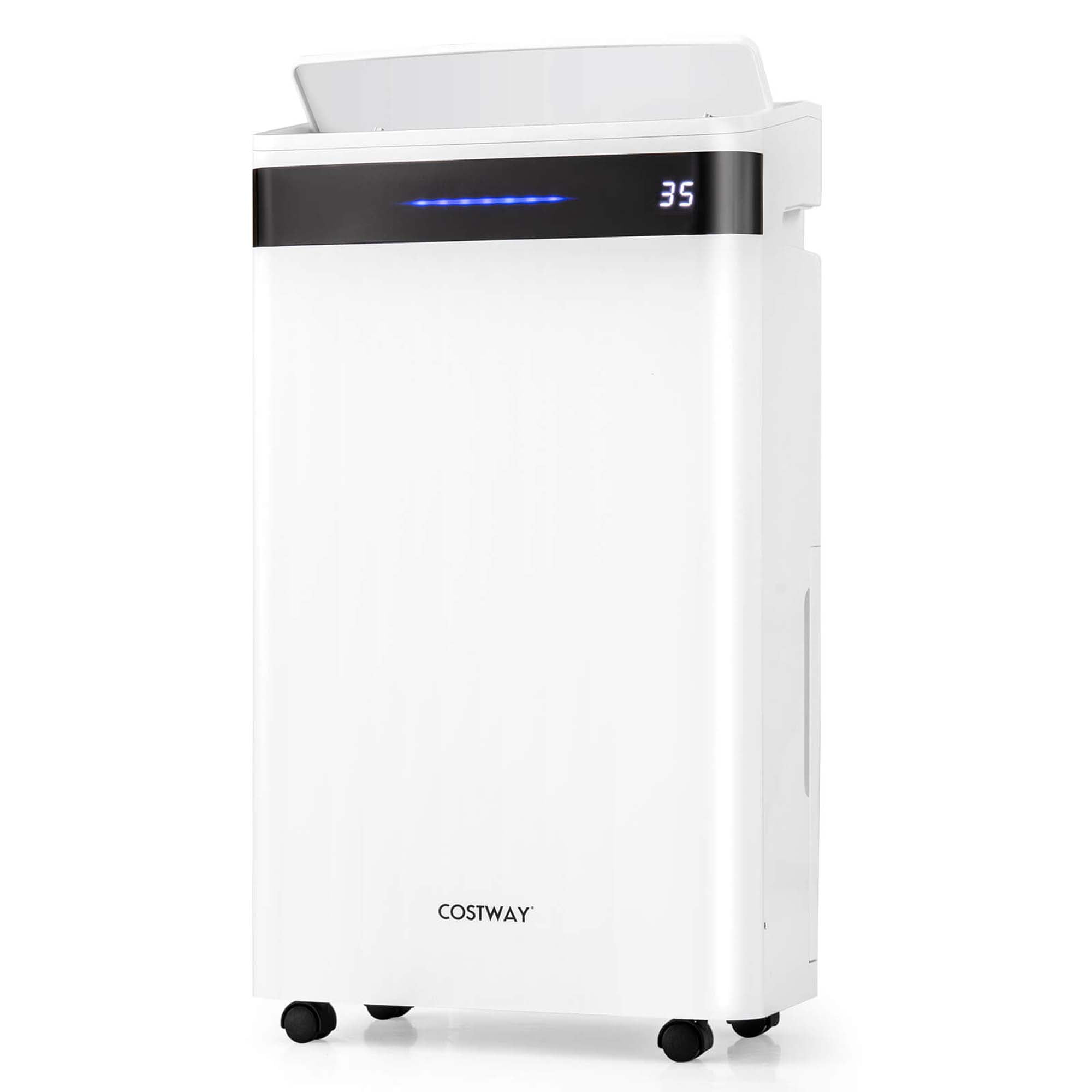 Costway 19-Pint(DOE) Dehumidifier for Home and Basement with 4 Modes 3-Color Indicator 24H Timer 4,500 Sq.ft Coverage Area (MAX 57Pint at 95°F, 90%RH)