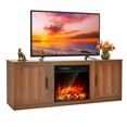 thumbnail image 1 of Costway 58'' Fireplace TV Stand Entertainment Console W/ 18'' Electric Fireplace Coffee, 1 of 11