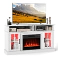 thumbnail image 1 of Costway 58" Fireplace TV Stand with LED Lights Entertainment Center for 65 Inch TV White, 1 of 10