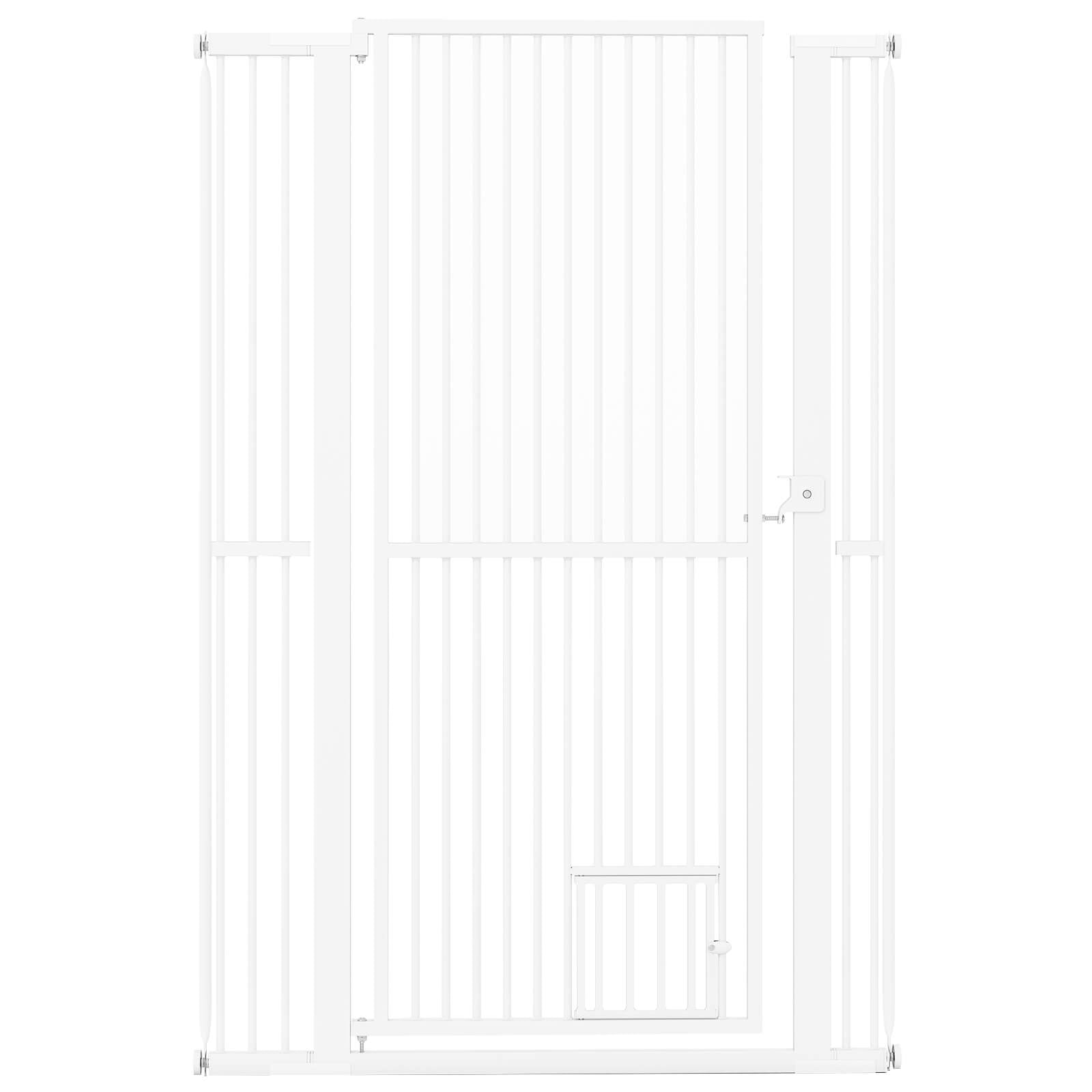 Costway 59” Extra Tall Pet Gate with 30.5”-41” Width & 2 Extension Kits 1.37” Gap