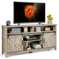 thumbnail image 1 of Costway 59'' Farmhouse Sliding Double Barn Door TV Stand Console for TVs up to 65'' Maple, 1 of 11