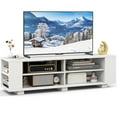 thumbnail image 1 of Costway 59" Wood TV Stand Console Storage Entertainment Media Center with Shelf White White, 1 of 10