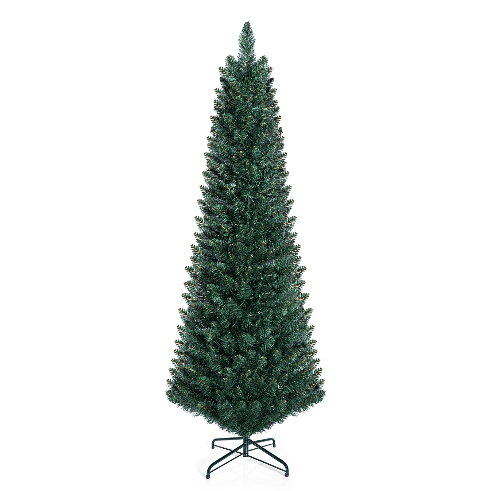 Costway 5Ft PVC Artificial Pencil Christmas Tree Slim Stand Green
