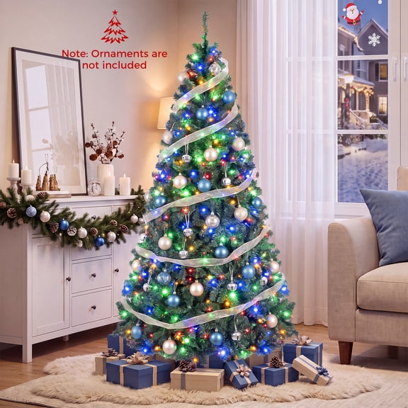 Costway 5Ft Pre-Lit Artificial Christmas Tree Hinged 150 LED Lights
