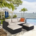 thumbnail image 1 of Costway 5PCS Patio Rattan Furniture Set Ottoman Table, 1 of 12