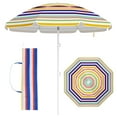 thumbnail image 1 of Costway 6.5 FT Beach Umbrella Folding Outdoor Parasol with Push Button Tilt & Air Vent, 1 of 10