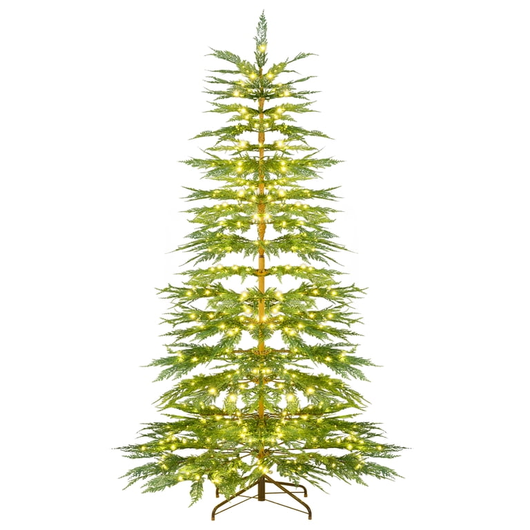 Costway 6.5 FT LED Pre-Lit Christmas Tree with Timer, 470 PE
