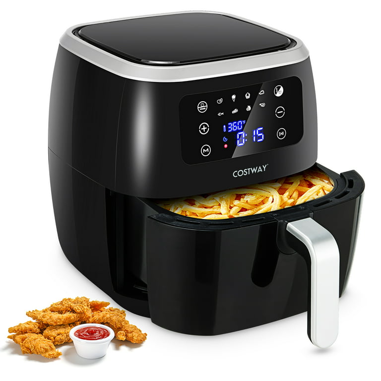 Air Fryer 4.2 Qt, Fabuletta Powerful 1550W Air Fryer Oilless Cooker With 9  Preset Cookings, Shake Reminder, 450°F Hot Air Fry Oven,Tempered Glass