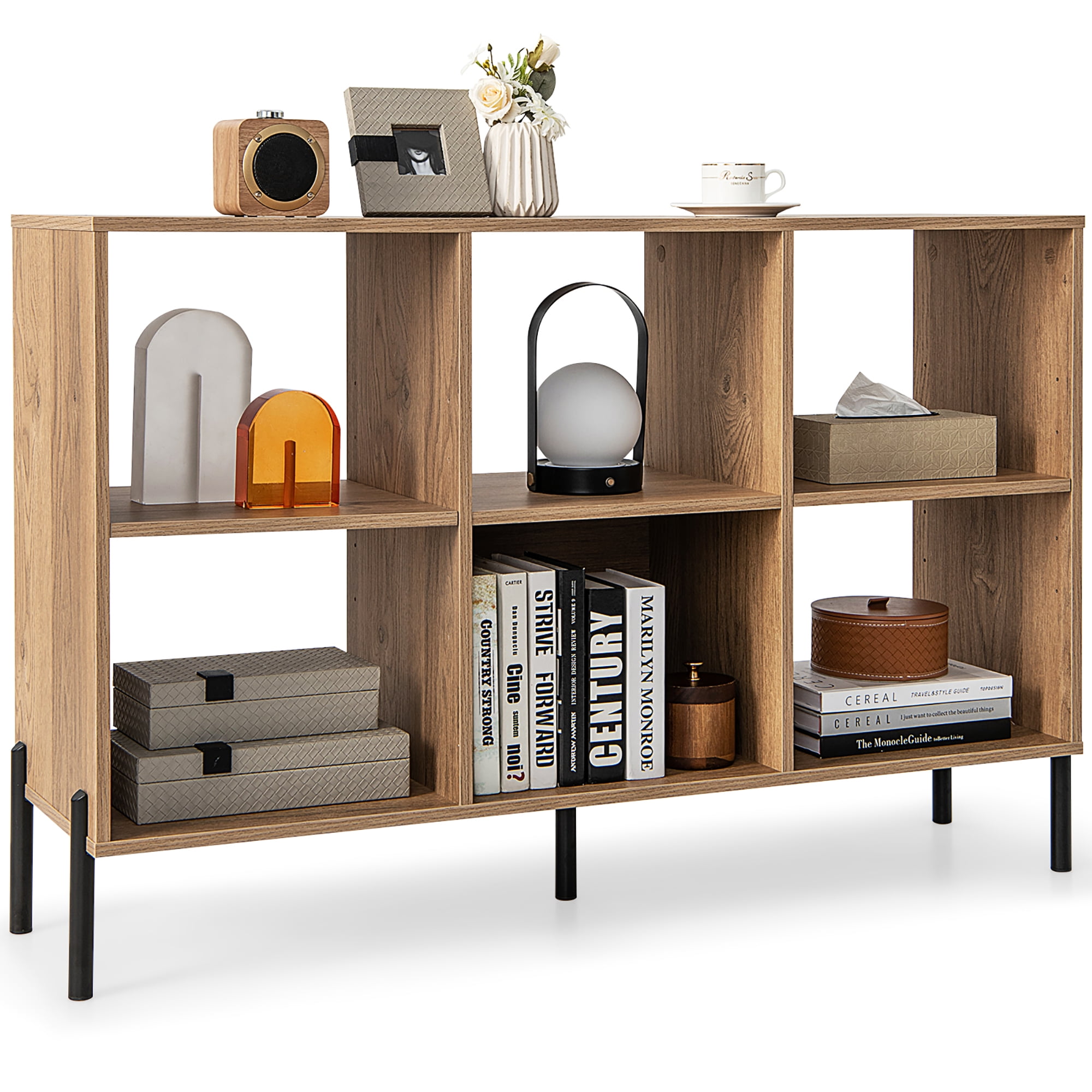 Costway 6 Cube Storage Shelf Organizer Bookshelf Square Cubby