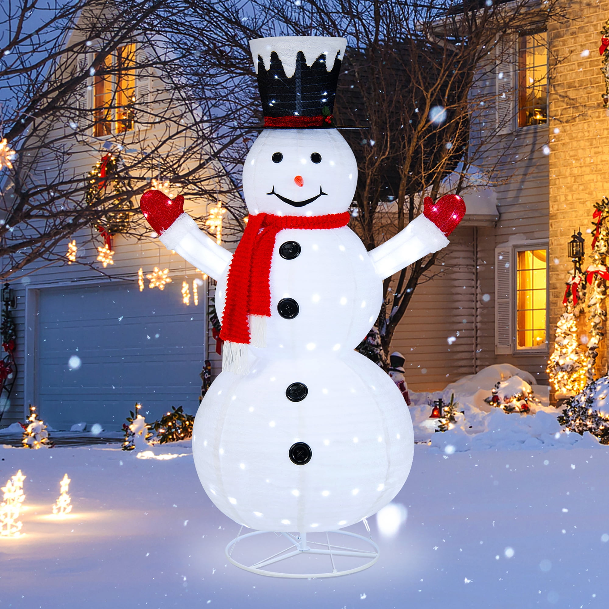 Costway 6 FT Lighted Artificial Christmas Snowman PreLit Popup Xmas