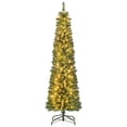 thumbnail image 1 of Costway 6 FT Pencil Christmas Tree with 392 Memory Wire Branch Tips 140 LED Lights for Home, 1 of 10