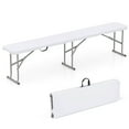 thumbnail image 1 of Costway 1 PCS Portable Folding Bench with Convenient Handle Non-slip Foot Pads Sturdy Metal Legs, 1 of 9