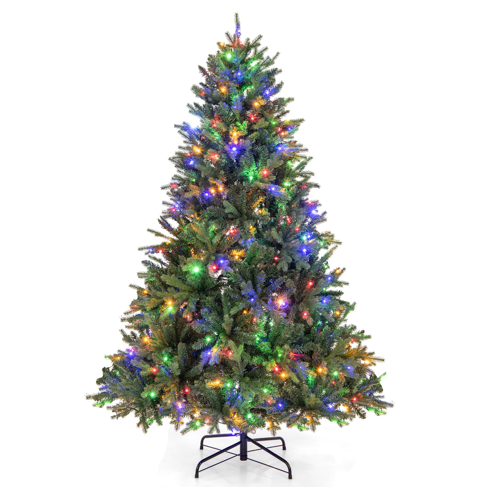 Costway 6 FT PreLit Christmas Tree Hinged with 350 Multicolor Lights