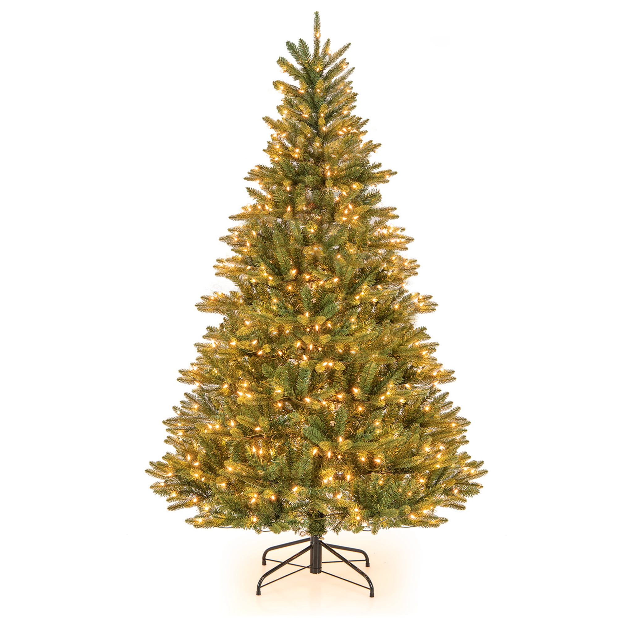 Costway 6 FT PreLit Christmas Tree Hinged with 500 Incandescent Lights & 912 Branch Tips