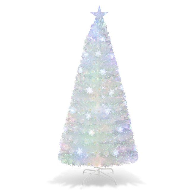 Costway 6 FT PreLit Fiber Optic Christmas Tree Decor MultiColor