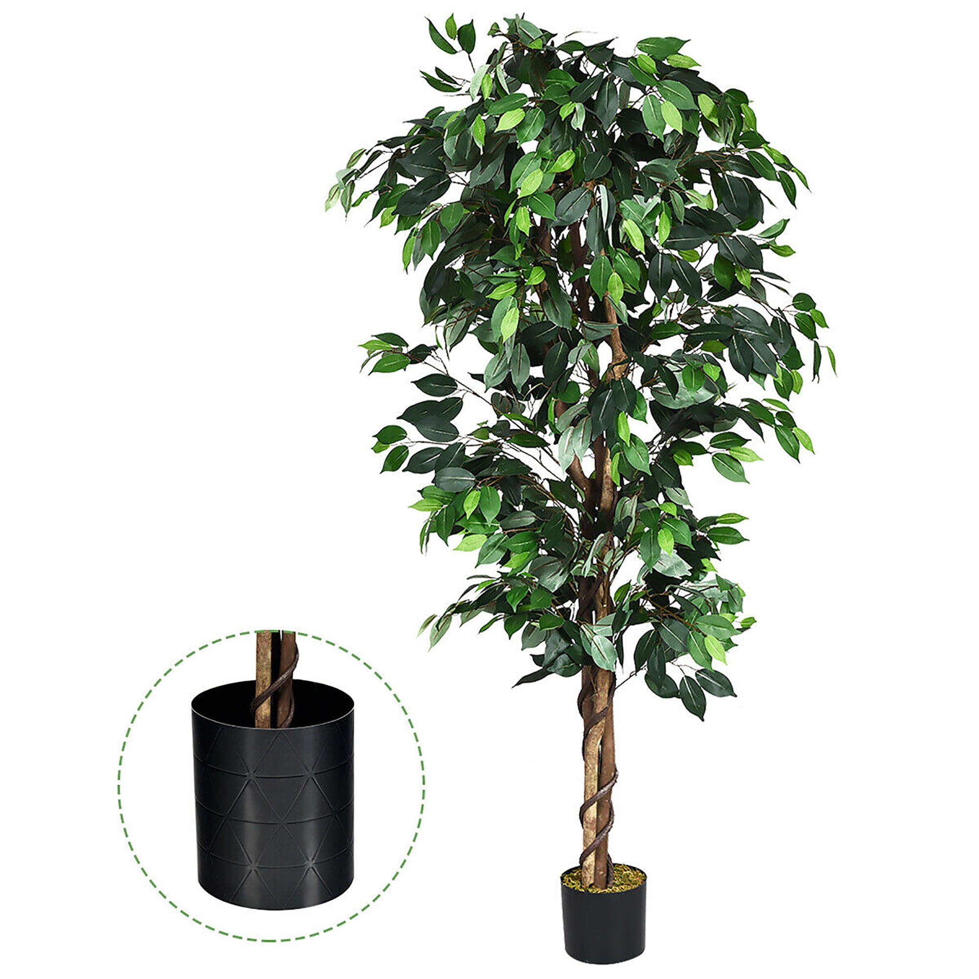 6’ Ficus Artificial Tree in Nursery Planter