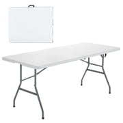 Costway 6' Folding Table Portable Plastic Indoor Party Dining Tables White