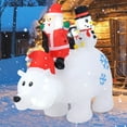 thumbnail image 1 of Costway 6 Ft Christmas Inflatable Animated Santa Penguin & Snowman Riding Polar Bear, 1 of 10