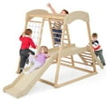 thumbnail image 1 of Costway 6-In-1 Indoor Wooden Playground Climbers, Natural Wood, 1+ Years, 1 of 9