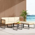 thumbnail image 1 of Costway 6 PCS Acacia Wood Patio Furniture Set Outdoor Sectional Conversation Sofa Set Beige, 1 of 9