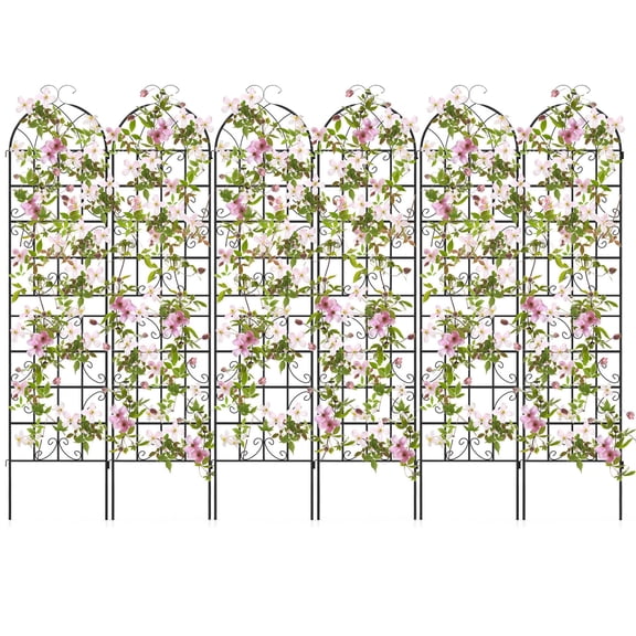 Costway 6 Pack 87" x 20" Metal Garden Trellis Decorative Outdoor Trellis