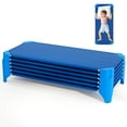 thumbnail image 1 of Costway 6 Pack Stackable Daycare Cots with Easy Lift Corners Heavy-Duty Metal Frame Kids Blue, 1 of 11