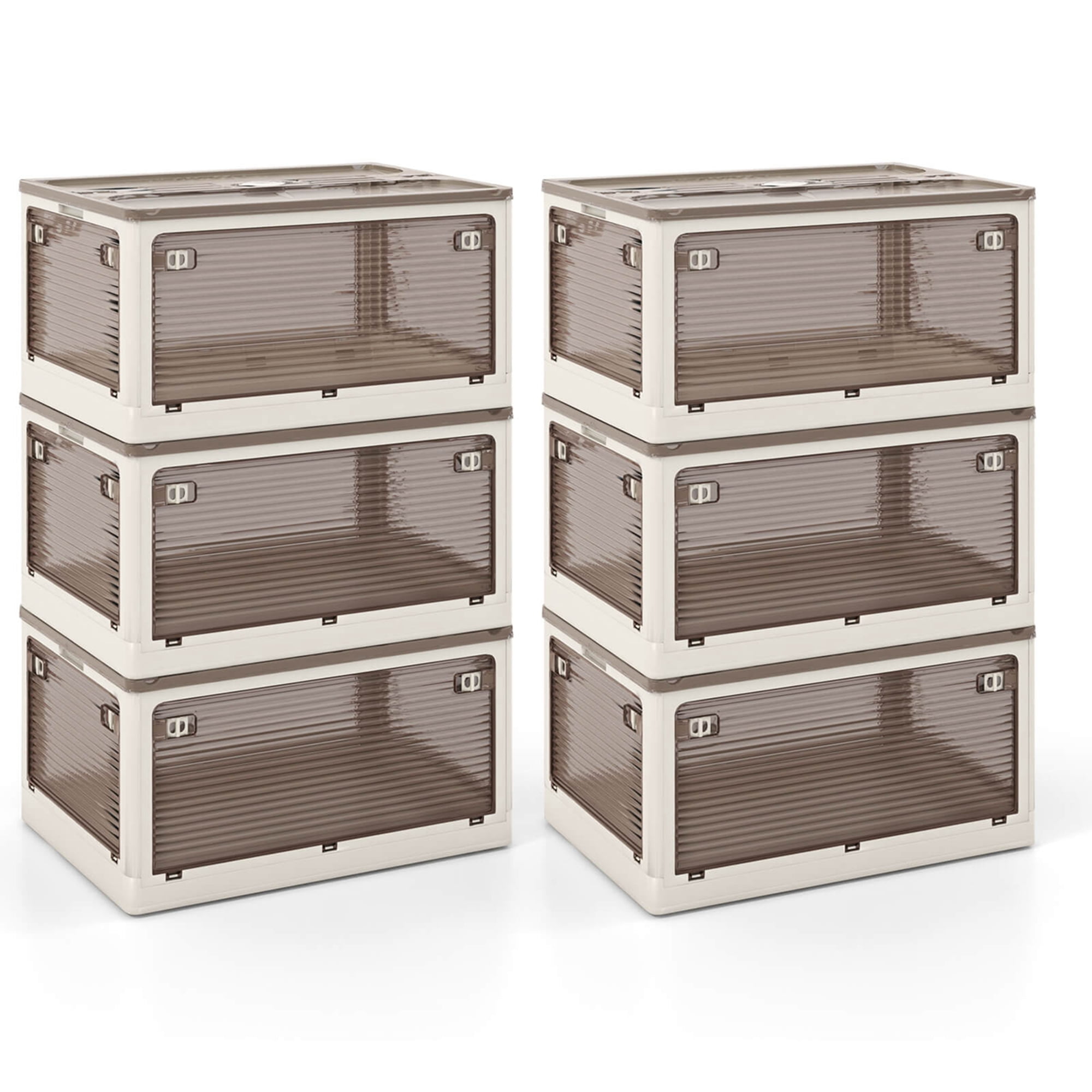 Costway 6 Pack Stackable Storage Bins with Lids 54 Gallon