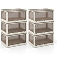thumbnail image 1 of Costway 6 Pack Stackable Storage Bins with Lids 54 Gallon Collapsible Plastic Container Box, 1 of 9