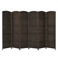 thumbnail image 1 of Costway 6-Panel Room Divider 6Ft Weave Fiber Folding Privacy Screen Brown, 1 of 11