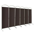 thumbnail image 1 of Costway 6 Panels Folding Privacy Screen 6 Ft Tall Fabric Privacy Screen for Home Brown, 1 of 10