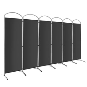 Costway 6 Panels Folding Privacy Screen 6 Ft Tall Fabric Privacy Screen for Home Grey