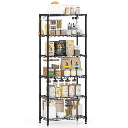 Costway 6-Tier Metal Storage Shelving Unit 900 LBS Storage Organizer with V-Shaped Rack