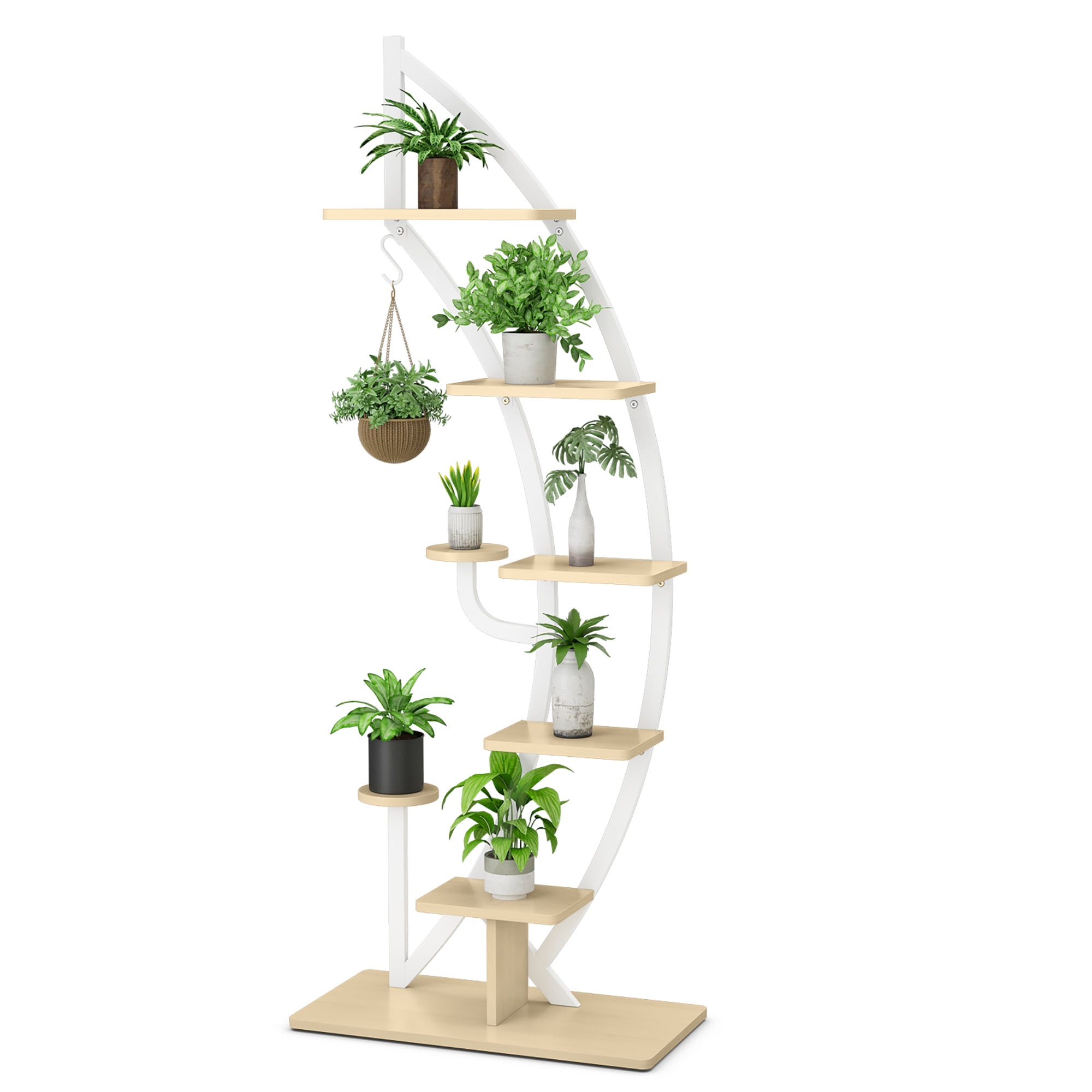 Costway 6 Tier Indoor Metal Plant Stand Rack, Tall Ladder Flower