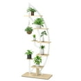 thumbnail image 1 of Costway 6 Tier Potted Metal Plant Stand Rack Curved Stand Holder Display Shelf with Hook White, 1 of 10