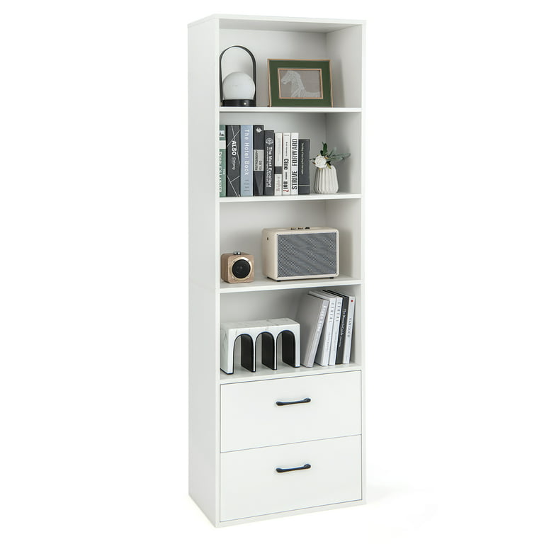 Modern Bookcase White Storage Cabinet