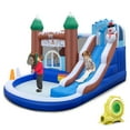 thumbnail image 1 of Costway 6-in-1 Winter Theme Snowman Inflatable Castle Kids Bounce House with 735W Blower, 1 of 12