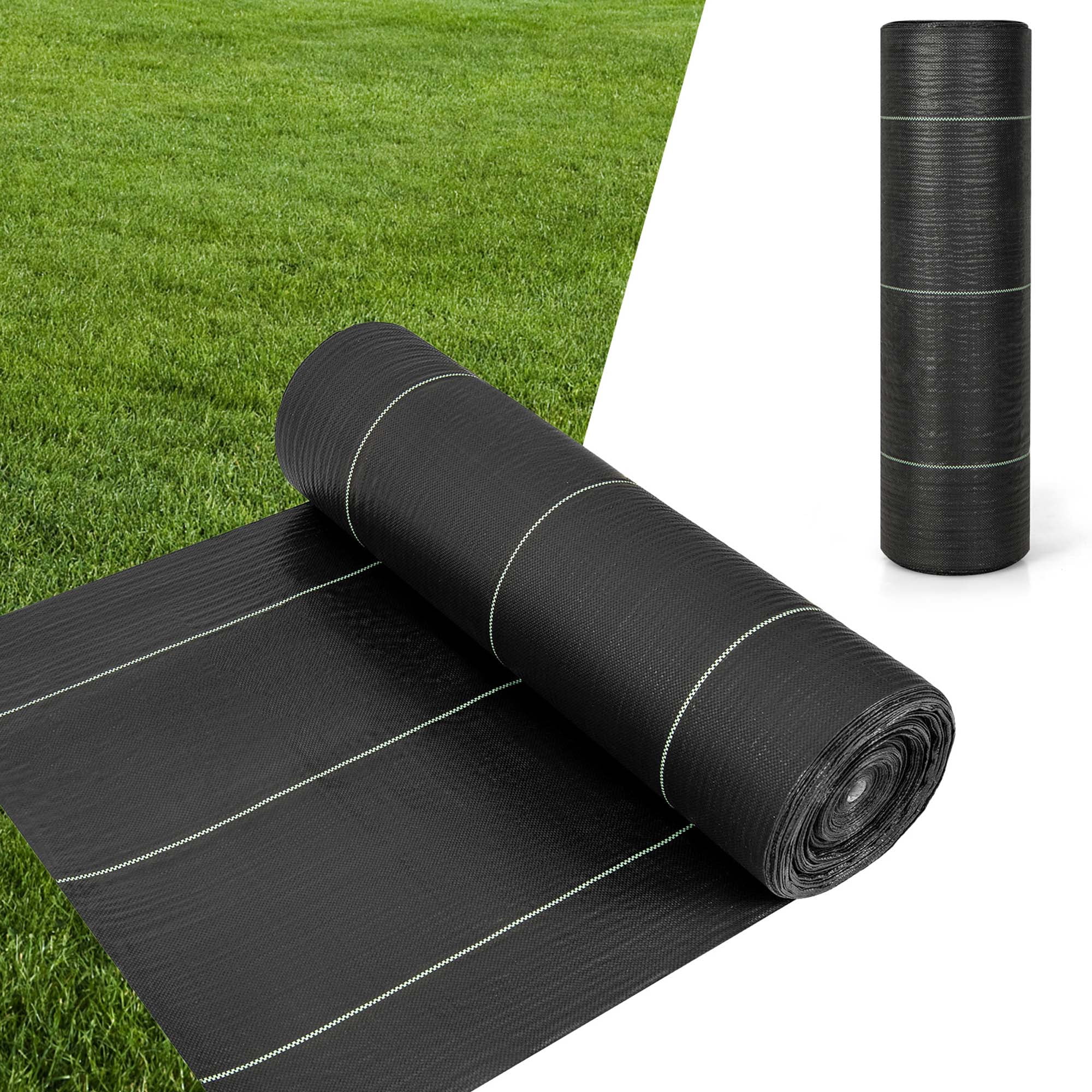 Weeding Mat Costway 6 x 300FT Weed Barrier Landscape Fabric 4.6 OZ Heavy Duty Woven ...