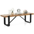 thumbnail image 1 of Costway 60" Long Hallway Bench Entryway Bench with Metal Frame Farmhouse Wooden Shoe Rack, 1 of 10