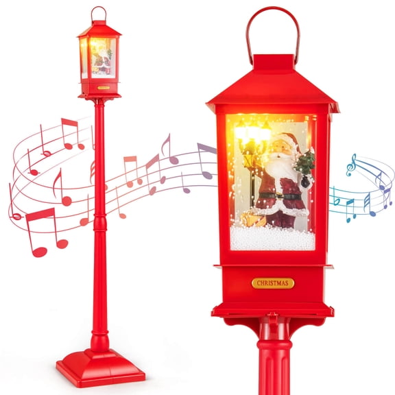 Costway 61" Christmas Street Lamp with Detachable Snow Globe Lantern Street Light Inside