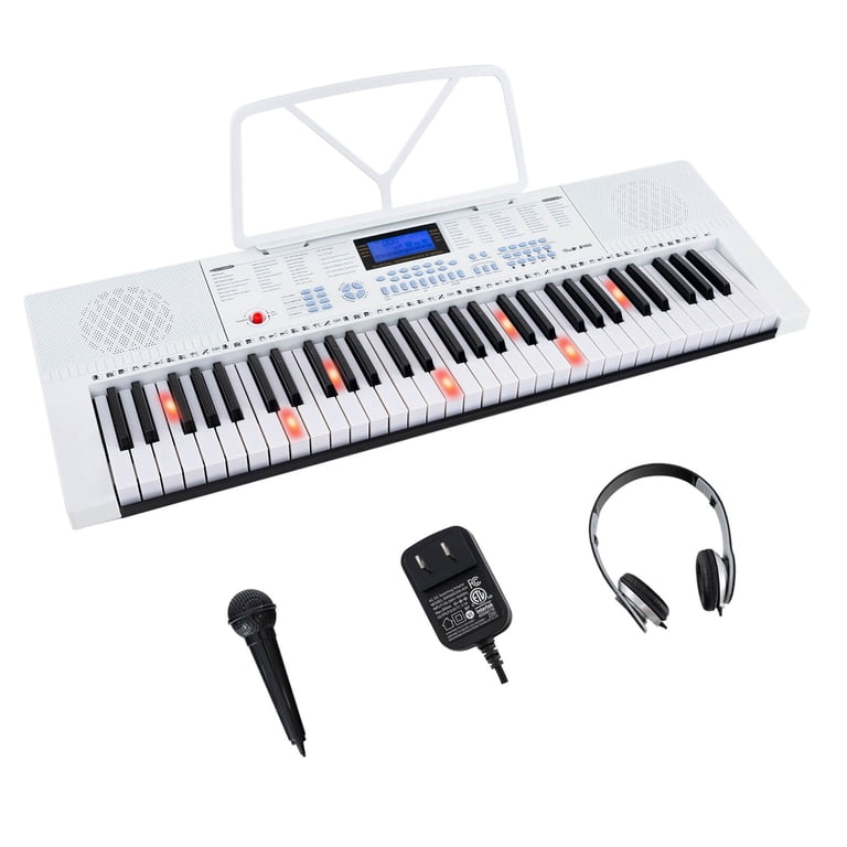 Costway Compact 61-Key Electronic Piano with Headphones, Lighted