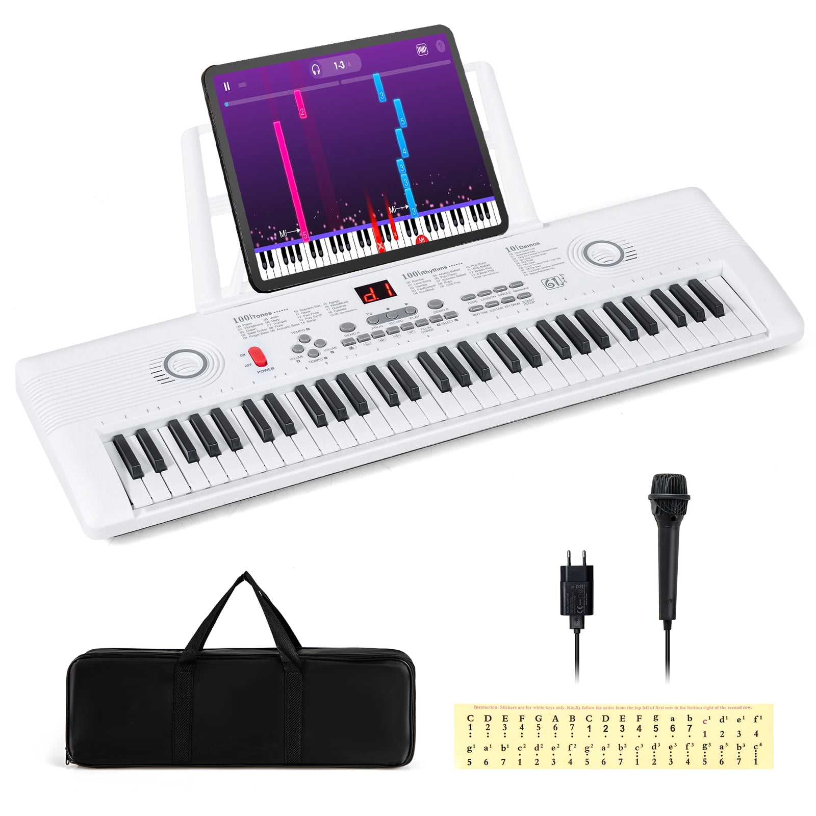 Costway 61Key Keyboard Piano for Beginners,Electric Portable