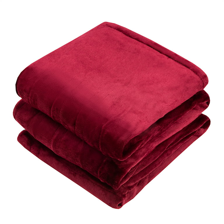 Gymax 62 in. x 84 in. Heated Electric Blanket Timer Red Twin Size Heated  Throw Blanket GYM10475 - The Home Depot
