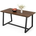 thumbnail image 1 of Costway 63" Large Dining Table for 4-6 People with Heavy-duty Metal Frame Modern Coffee, 1 of 10