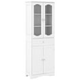 thumbnail image 1 of Costway 63" Tall Bathroom Cabinet with Tempered Glass Doors Adjustable Shelves Large Drawer White, 1 of 10