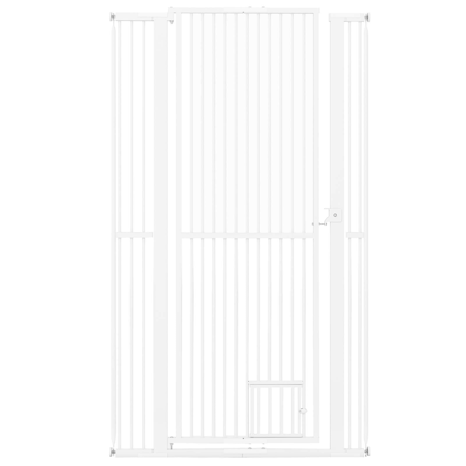 Costway 67.5” Extra Tall Pet Gate with 30.5”-41” Width & 2 Extension Kits 1.37” Gap