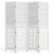 Costway 67" Tall Wood Room Divider, 4 Panel, Folding Privacy Screen for Room Separation