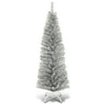 thumbnail image 1 of Costway 6FT Tinsel Tree Unlit Slim Pencil Christmas Tree Metal Silver, 1 of 9