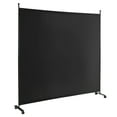 thumbnail image 1 of Costway 6FT Single Panel Room Divider with Wheels Rolling Fabric Partition Privacy Screen Black, 1 of 10
