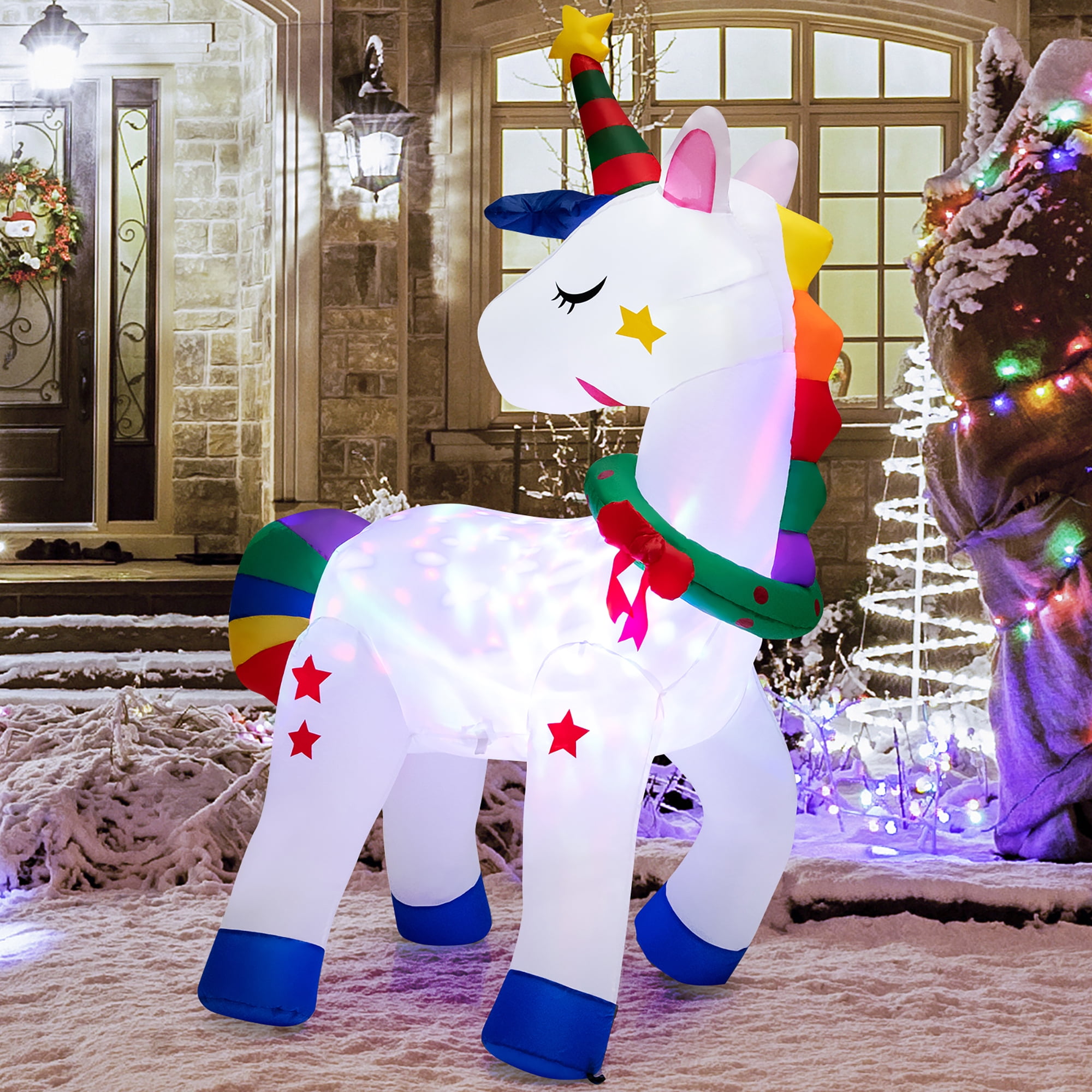 Large 24-Inch Inflatable Rainbow Unicorn - Colorful Pool Float & Birthday Party Decoration 3 thumbnail image